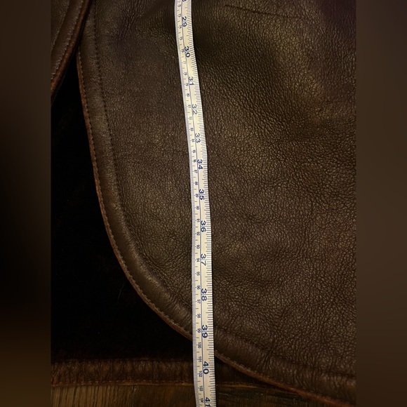 Brown Shearling Leather Vintage Coat - Picture 11 of 11